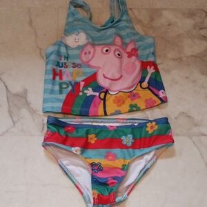 Peppa Pig Colorful Cartoon Tankini Swimming Suit